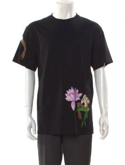 Pre-owned Loewe Graphic Print Crew Neck T-shirt In Black