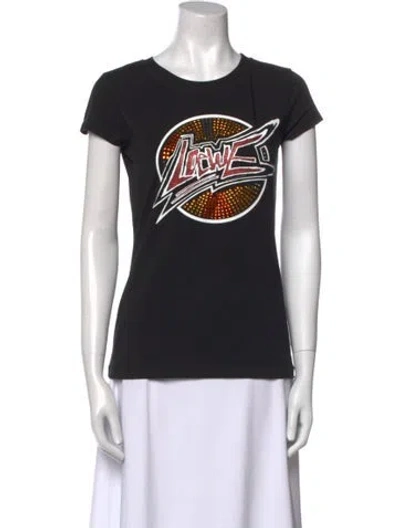 Pre-owned Loewe Graphic Print Crew Neck T-shirt In Black