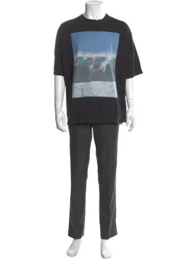 Pre-owned Loewe Graphic Print Crew Neck T-shirt In Black