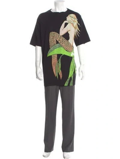Pre-owned Loewe Graphic Print Crew Neck T-shirt In Black