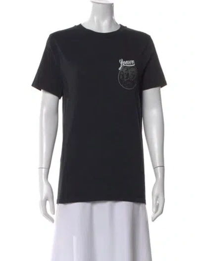 Pre-owned Loewe Graphic Print Crew Neck T-shirt In Black