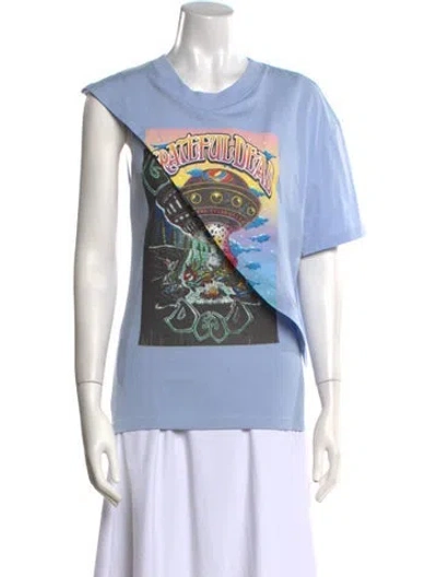 Pre-owned Loewe Graphic Print Crew Neck T-shirt In Blue