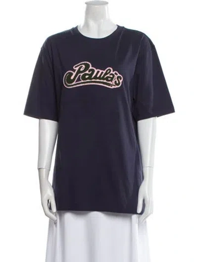 Pre-owned Loewe Graphic Print Crew Neck T-shirt In Blue