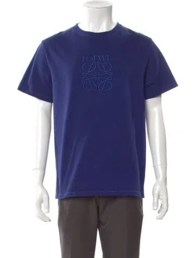 Pre-owned Loewe Graphic Print Crew Neck T-shirt In Blue