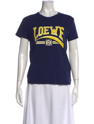 Pre-owned Loewe Graphic Print Crew Neck T-shirt In Blue