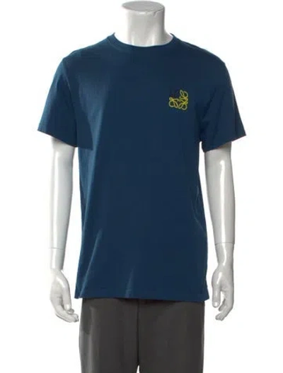 Pre-owned Loewe Graphic Print Crew Neck T-shirt In Blue