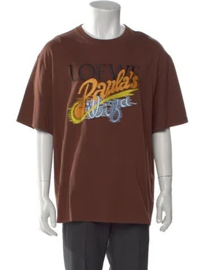 Pre-owned Loewe Graphic Print Crew Neck T-shirt In Brown