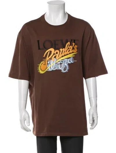 Pre-owned Loewe Graphic Print Crew Neck T-shirt In Brown