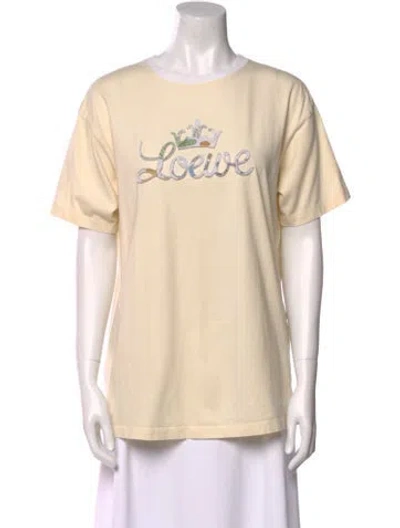 Pre-owned Loewe Graphic Print Crew Neck T-shirt In Neutral