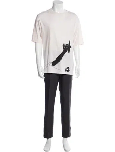 Pre-owned Loewe Graphic Print Crew Neck T-shirt In Neutral