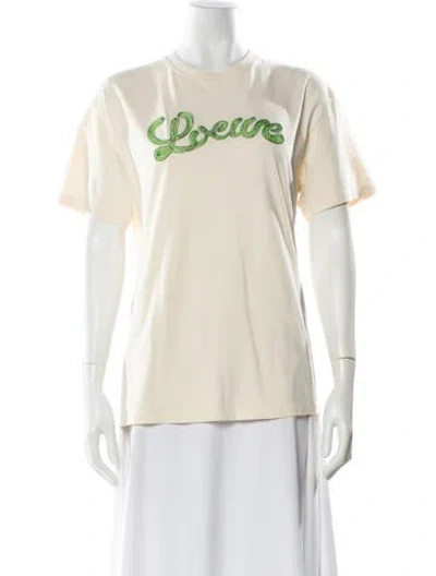 Pre-owned Loewe Graphic Print Crew Neck T-shirt In Neutral