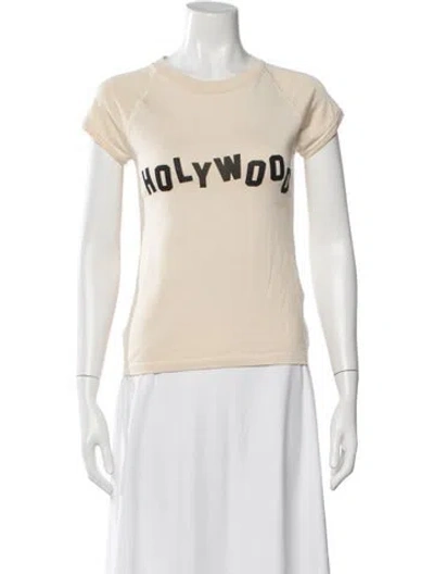 Pre-owned Loewe Graphic Print Crew Neck T-shirt In Neutrals