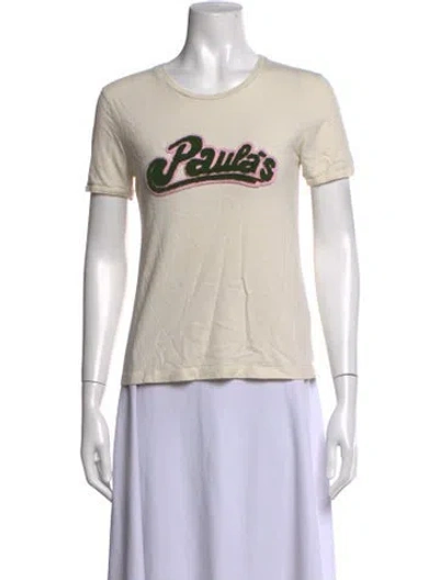 Pre-owned Loewe Graphic Print Crew Neck T-shirt In Neutrals