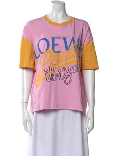 Pre-owned Loewe Graphic Print Crew Neck T-shirt In Pink