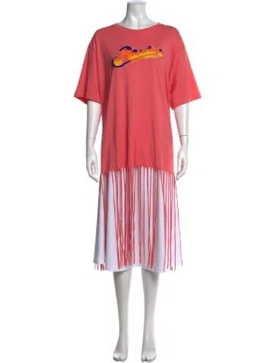 Pre-owned Loewe Graphic Print Crew Neck T-shirt In Pink