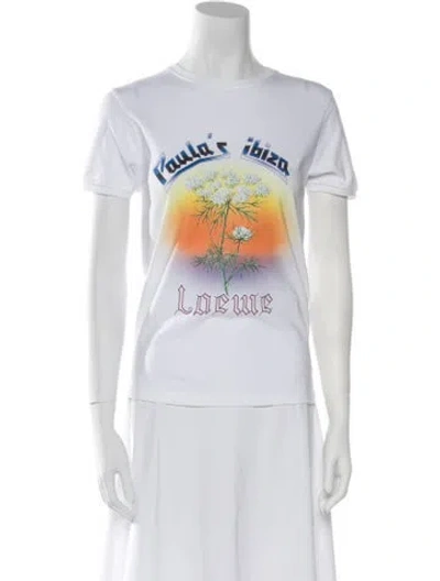 Pre-owned Loewe Graphic Print Crew Neck T-shirt In White