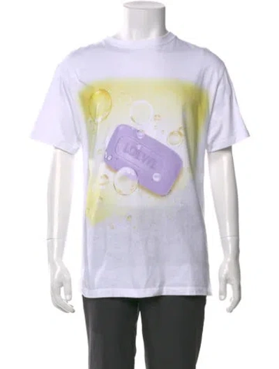 Pre-owned Loewe Graphic Print Crew Neck T-shirt In White