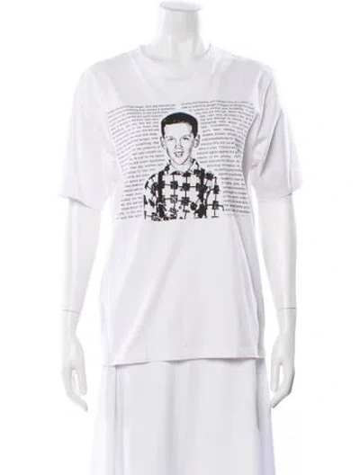 Pre-owned Loewe Graphic Print Crew Neck T-shirt In White