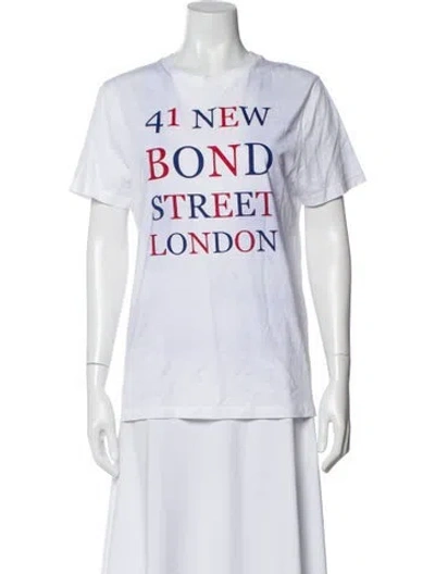 Pre-owned Loewe Graphic Print Crew Neck T-shirt In White