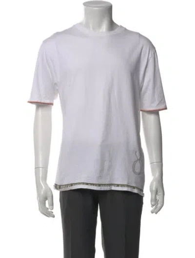 Pre-owned Loewe Graphic Print Crew Neck T-shirt In White