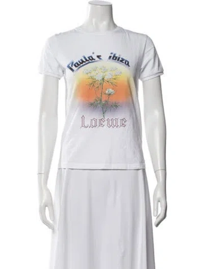 Pre-owned Loewe Graphic Print Crew Neck T-shirt In White