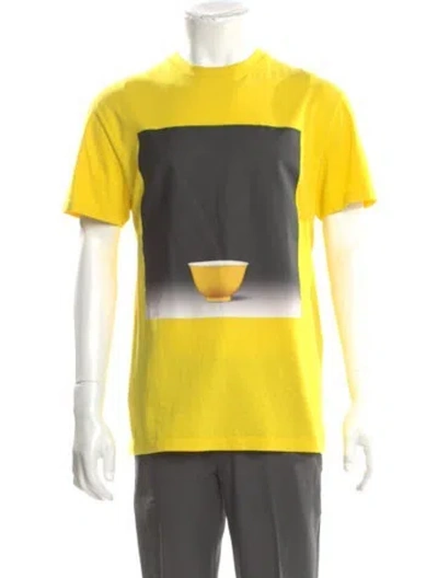 Pre-owned Loewe Graphic Print Crew Neck T-shirt In Yellow
