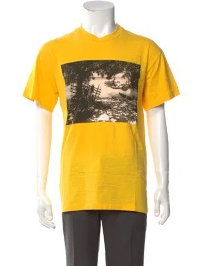 Pre-owned Loewe Graphic Print Crew Neck T-shirt In Yellow