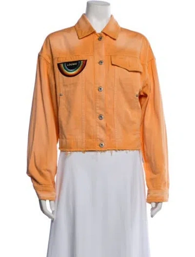 Pre-owned Loewe Graphic Print Denim Jacket In Orange