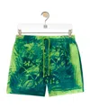 Loewe Graphic-print Drawstring Swim Shorts In Green