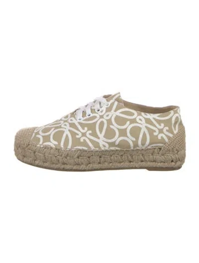 Pre-owned Loewe Graphic Print Espadrilles In Neutrals