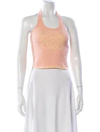 Pre-owned Loewe Graphic Print Halterneck Top In Pink