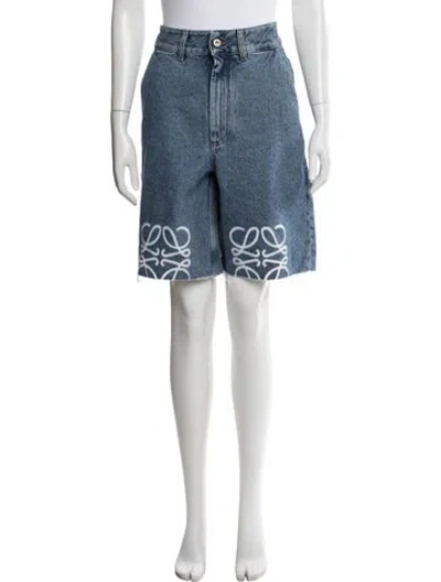 Pre-owned Loewe Graphic Print Knee-length Shorts In Blue