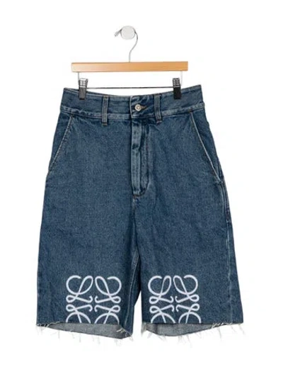 Pre-owned Loewe Graphic Print Knee-length Shorts In Blue