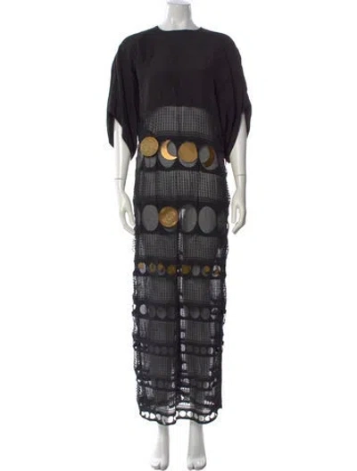 Pre-owned Loewe Graphic Print Long Dress In Black