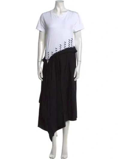 Pre-owned Loewe Graphic Print Midi Length Dress In Black