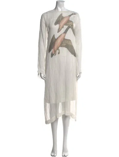 Pre-owned Loewe Graphic Print Midi Length Dress In Multi