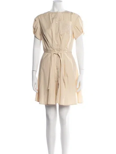 Pre-owned Loewe Graphic Print Mini Dress In Neutrals