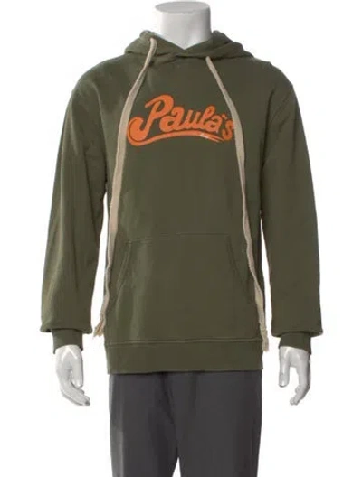 Pre-owned Loewe Graphic Print Mock Neck Hoodie In Green