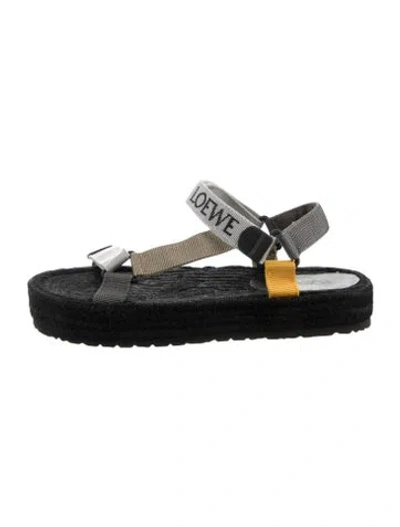 Pre-owned Loewe Graphic Print Sandals In Black