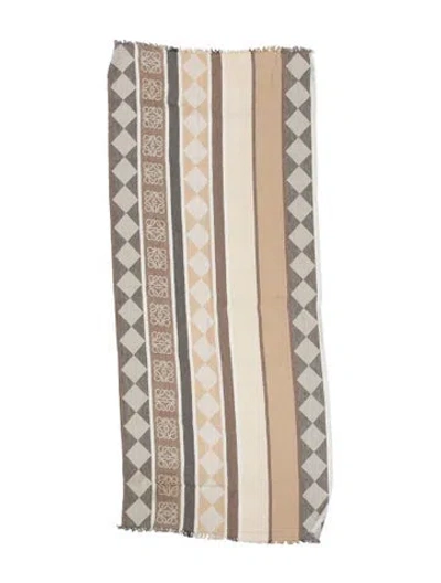 Pre-owned Loewe Graphic Print Scarf In Neutrals