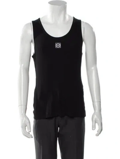 Pre-owned Loewe Graphic Print Scoop Neck T-shirt In Black