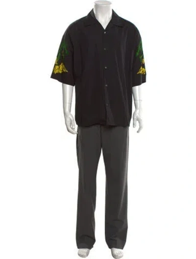 Pre-owned Loewe Graphic Print Short Sleeve Shirt In Black