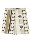 Loewe Printed Silk Shorts In Green