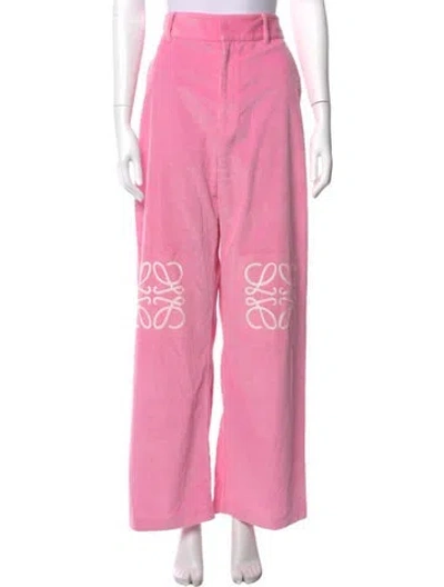 Pre-owned Loewe Graphic Print Wide Leg Pants In Pink