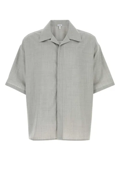 Loewe Grey Wool Shirt In Gray