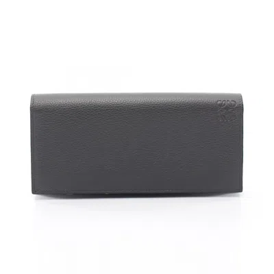 Pre-owned Loewe Gray Leather Long Wallet (bi-fold) ()