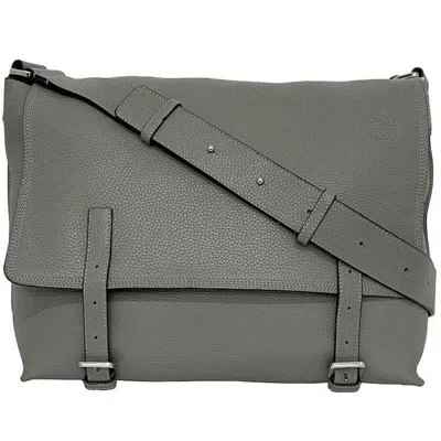 Pre-owned Loewe Gray Leather Messenger Bag Shoulder Bag ()