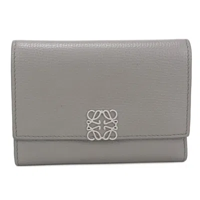 Pre-owned Loewe Gray Leather Wallet (tri-fold) ()