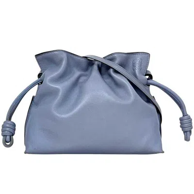Pre-owned Loewe Gray Light Blue Leather Shoulder Bag ()