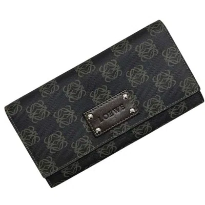 Pre-owned Loewe Gray Pvc Leather Long Wallet (bi-fold) ()